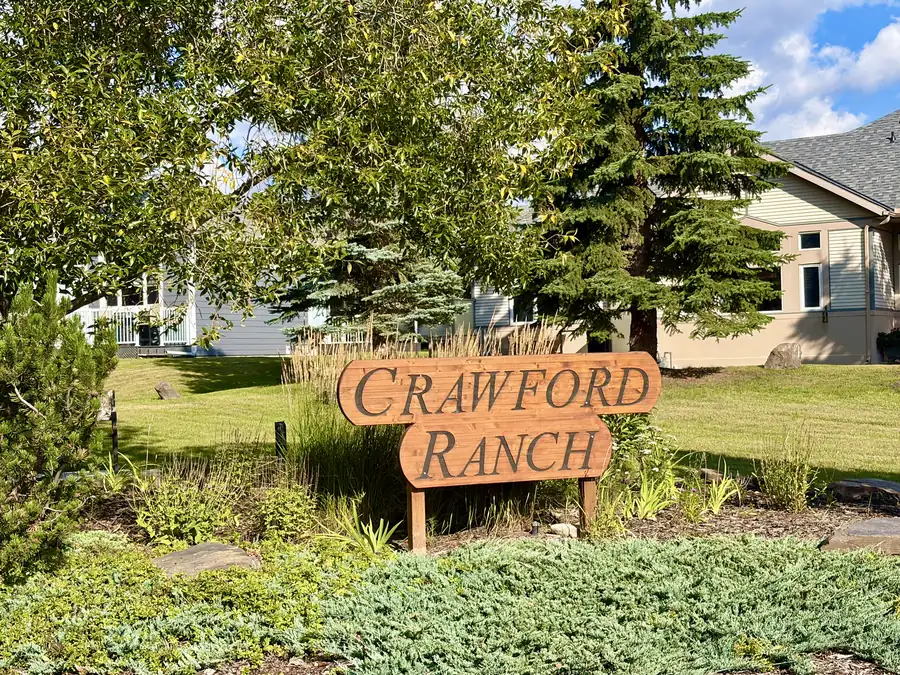Crawford Ranch entrance sign, Cochrane, Alberta