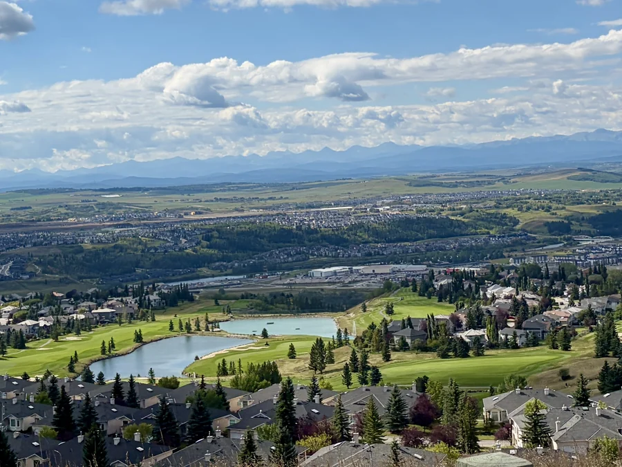 View over Cochrane from GlenEagles, Alberta
